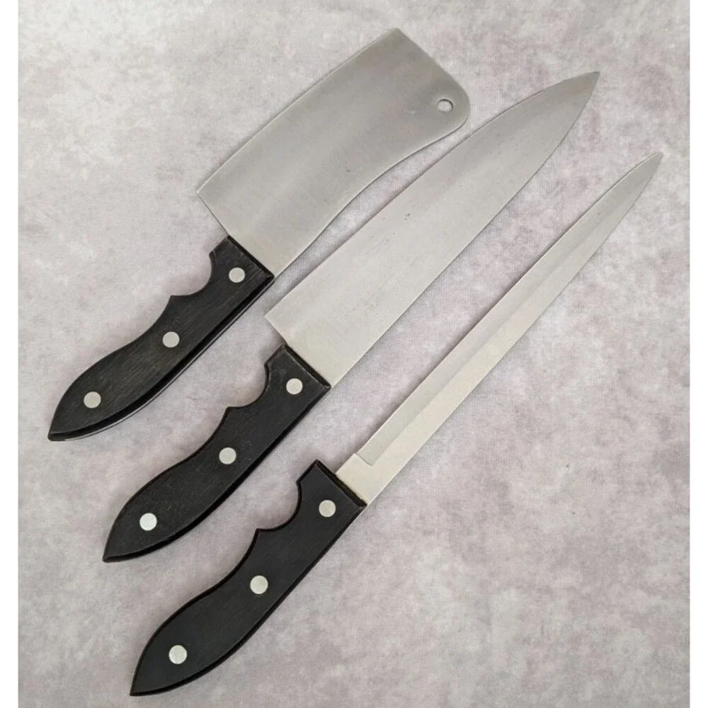 Cordon Bleu 3 Piece Knife Set Chef Cleaver Carving High Carbon Japan Stainless